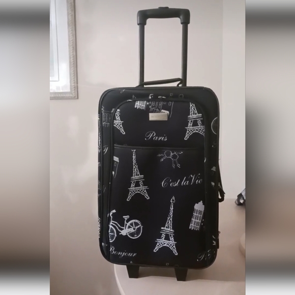 3 pc Protocol Paris Print Luggage - Picture 1 of 16